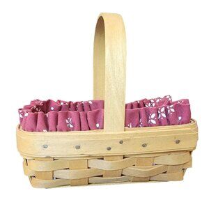 Longaberger 1996 Rectangular Recipe 17418 Basket with Red Liner and Protector